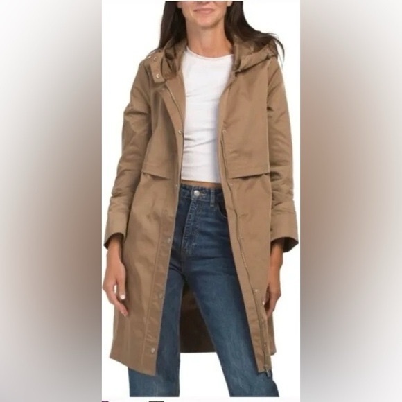 Avec Les Filles Jackets & Blazers - AVEC LES FILLES Oversize Water Resistant Trench Coat Tan Anorak Trench Sz M NWOT